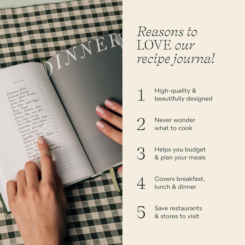 Papier Recipe Journal - Harvest, Navy, 8.46" L x 6.02" W, Hardback | Preserve Family Traditions | Silk Finish | Well Organised and Durable | Space for Cooking Hints & Tips - Image 5